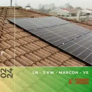 Impianto fotovoltaico da 3kWp a Marcon VE. Febbraio 2024