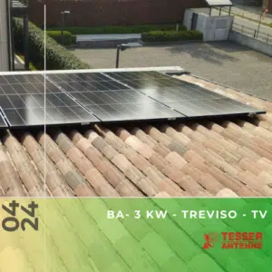 Impianto fotovoltaico da 3kWp a Treviso TV. Aprile 2024