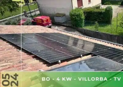 Impianto fotovoltaico da 4 kWp a Villorba TV. Maggio 2024