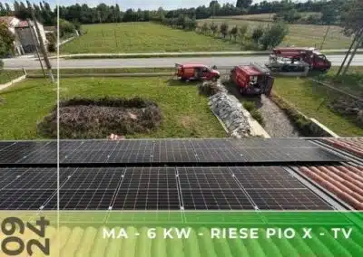 Impianto fotovoltaico da 6 kWp con accumulo da 11,6 kWh a Riese Pio X, TV. Settembre 2024