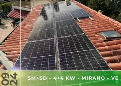 Doppio impianto fotovoltaico, entrambi da 4 kWp con accumulo da 5,8 kWh a Mirano, VE. Settembre 2024